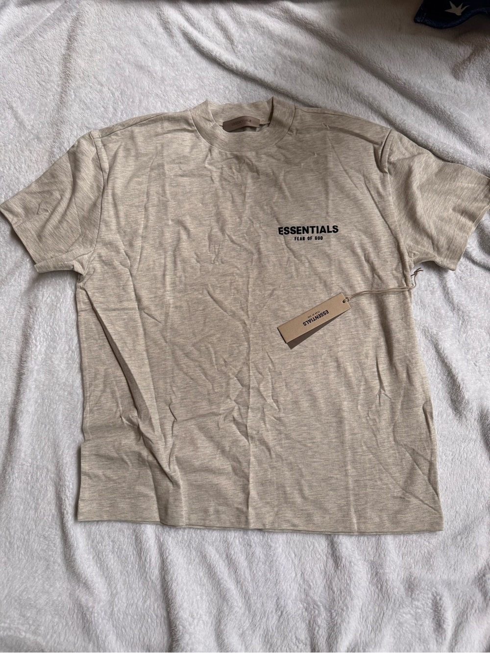 ESSENTIALS Men’s Short Sleeve Tee in Beige Heather